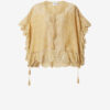 Payton Caftan Style Cotton and Floral Lace Top