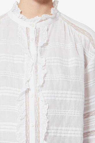 Peline Cotton and Floral Lace Blouse
