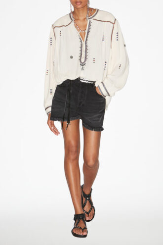 Pelson Embroidered Gauze Blouse