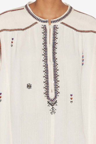 Pelson Embroidered Gauze Blouse