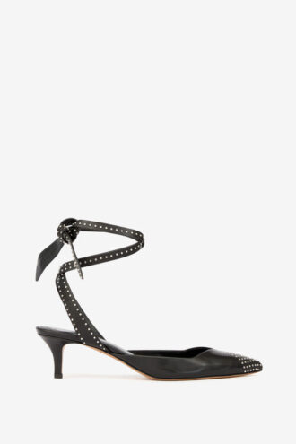Pilvee High-Heeled Slingback Pumps in Studded Calfskin Leather
