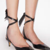 Pilvee High-Heeled Slingback Pumps in Studded Calfskin Leather