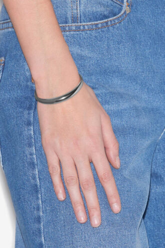 Pio Silver-Finish Brass Bangle Bracelet