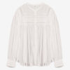 Plalia Blouse in Gathered Plain-Colored Cotton Voile