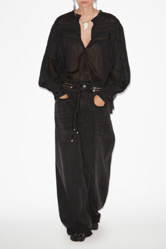 Plalia Gathered Cotton Voile Blouse
