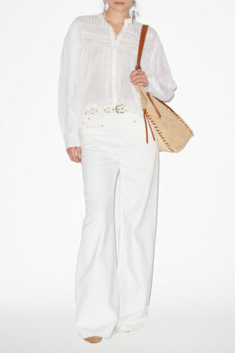 Plalia Gathered Cotton Voile Blouse
