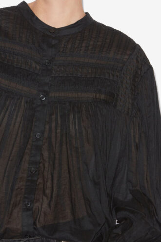 Plalia Gathered Cotton Voile Blouse