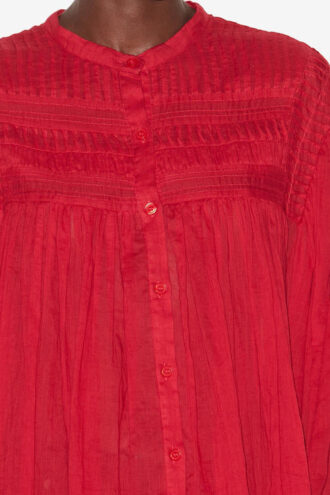 Plalia Gathered Cotton Voile Blouse
