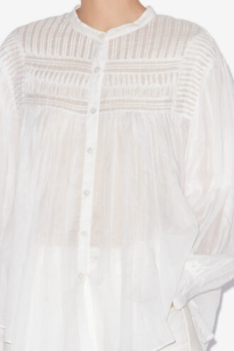 Plalia Gathered Cotton Voile Blouse