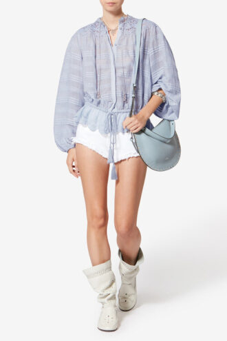 Polly Cotton and Floral Lace Blouse