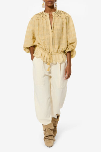 Polly Cotton and Floral Lace Blouse