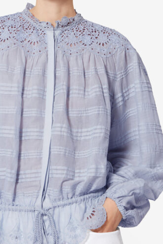 Polly Cotton and Floral Lace Blouse