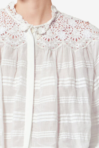 Polly Cotton and Floral Lace Blouse