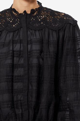 Polly Cotton and Floral Lace Blouse