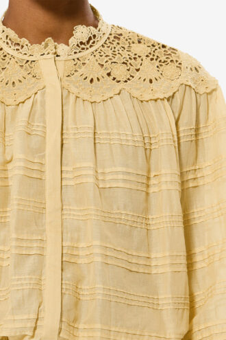 Polly Cotton and Floral Lace Blouse