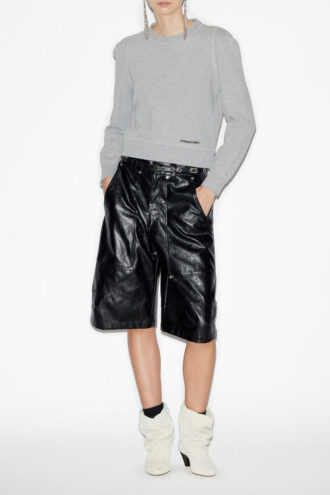 Prissa Cotton Sweatshirt with Structured Shoulders