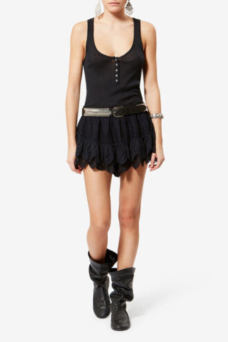 Puria Short Cotton Shorts with Embroidery