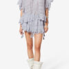 Puria Short Ruffled Cotton and Floral Lace Skort