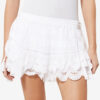 Puria Short Ruffled Cotton and Floral Lace Skort