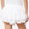 Puria Short Ruffled Cotton and Floral Lace Skort