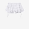 Puria Short Ruffled Cotton and Floral Lace Skort