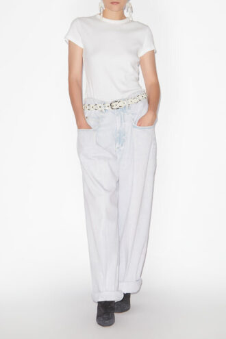 Rachelle Pleated Loose Fit Denim Jeans