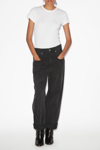 Rachelle Pleated Loose Fit Denim Jeans