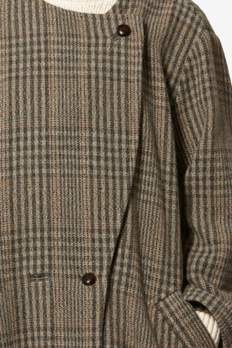 Renée Long Prince-Of-Wales Check Virgin Wool Coat