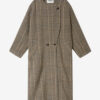 Renée Long Prince-Of-Wales Check Virgin Wool Coat