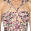Revon Strappy Gathered Printed Silk Top