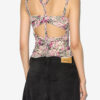 Revon Strappy Gathered Printed Silk Top