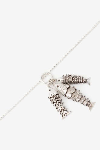 River Necklace with Fish-Shaped Pendants