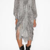 Roany Draped Skirt in Fringed Burnout Velvet
