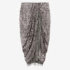 Roany Draped Skirt in Fringed Burnout Velvet