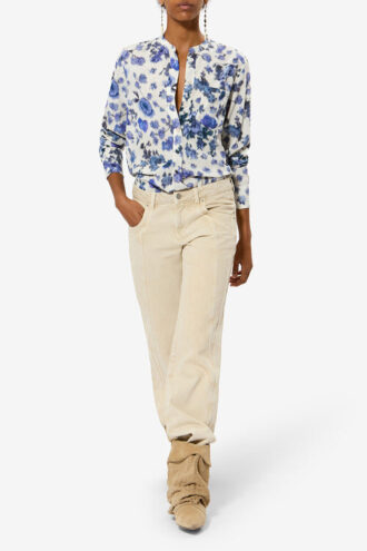 Rusak Silk Rose Print Blouse