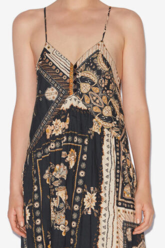 Sabba Long Strappy Bandana Print Dress