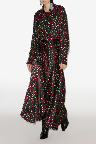 Sakura Long Printed Silk Skirt