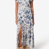 Sakura Long Printed Stretch Silk Skirt