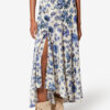 Sakura Long Printed Stretch Silk Skirt