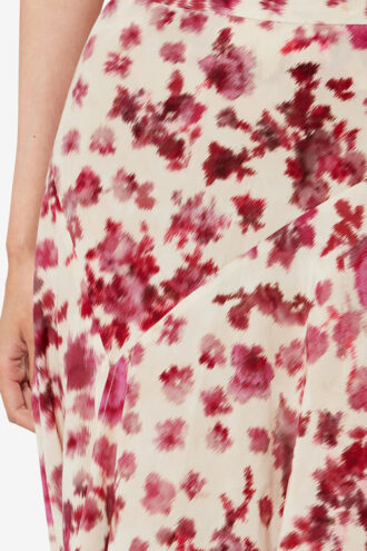 Sakura Silk Rose Print Skirt