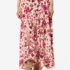 Sakura Silk Rose Print Skirt