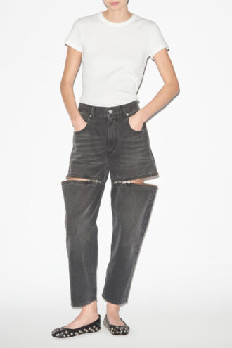 Salia Loose Fit Denim Jeans with Zippers