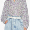Salika Printed and Gathered Cotton Voile Blouse