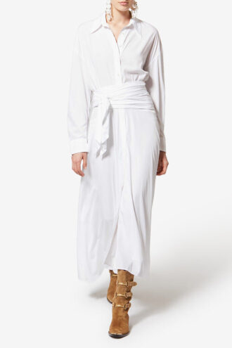 Samantha Long Crepe Shirt Dress