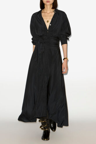 Samantha Long Crepe Shirt Dress