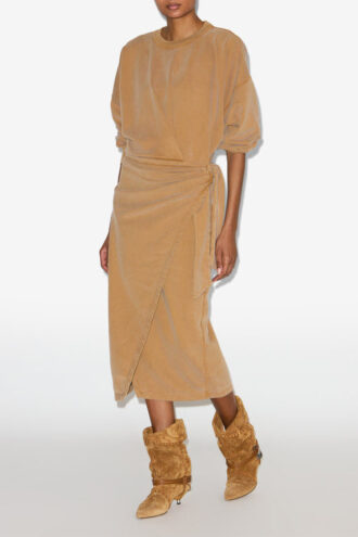Sandrina Long Draped Jersey Sweatshirt Dress
