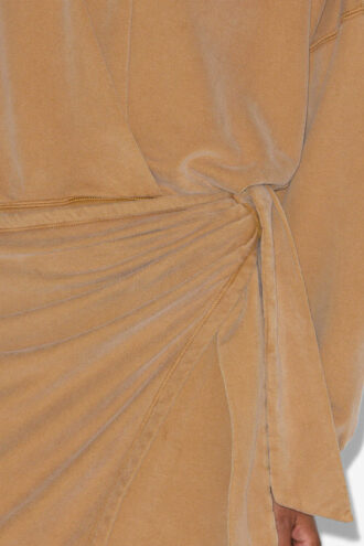 Sandrina Long Draped Jersey Sweatshirt Dress