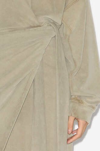 Sandrina Long Draped Jersey Sweatshirt Dress