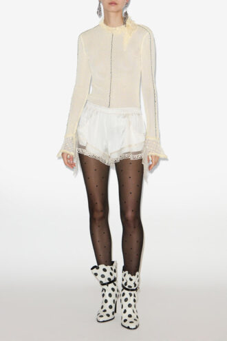 Sarah Long-Sleeve Fine Knit Top