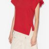 Sebani Asymmetrical Plain-Colored Cotton T-Shirt